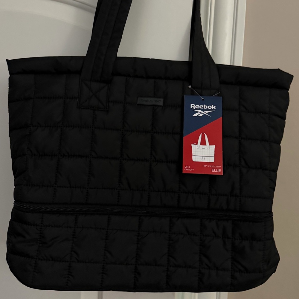Brand new”Reebok”(ELLIE)tote bag.Size-H-15”,W-20”xD7”.23L capacity.Color-black🖤 - Picture 3 of 14